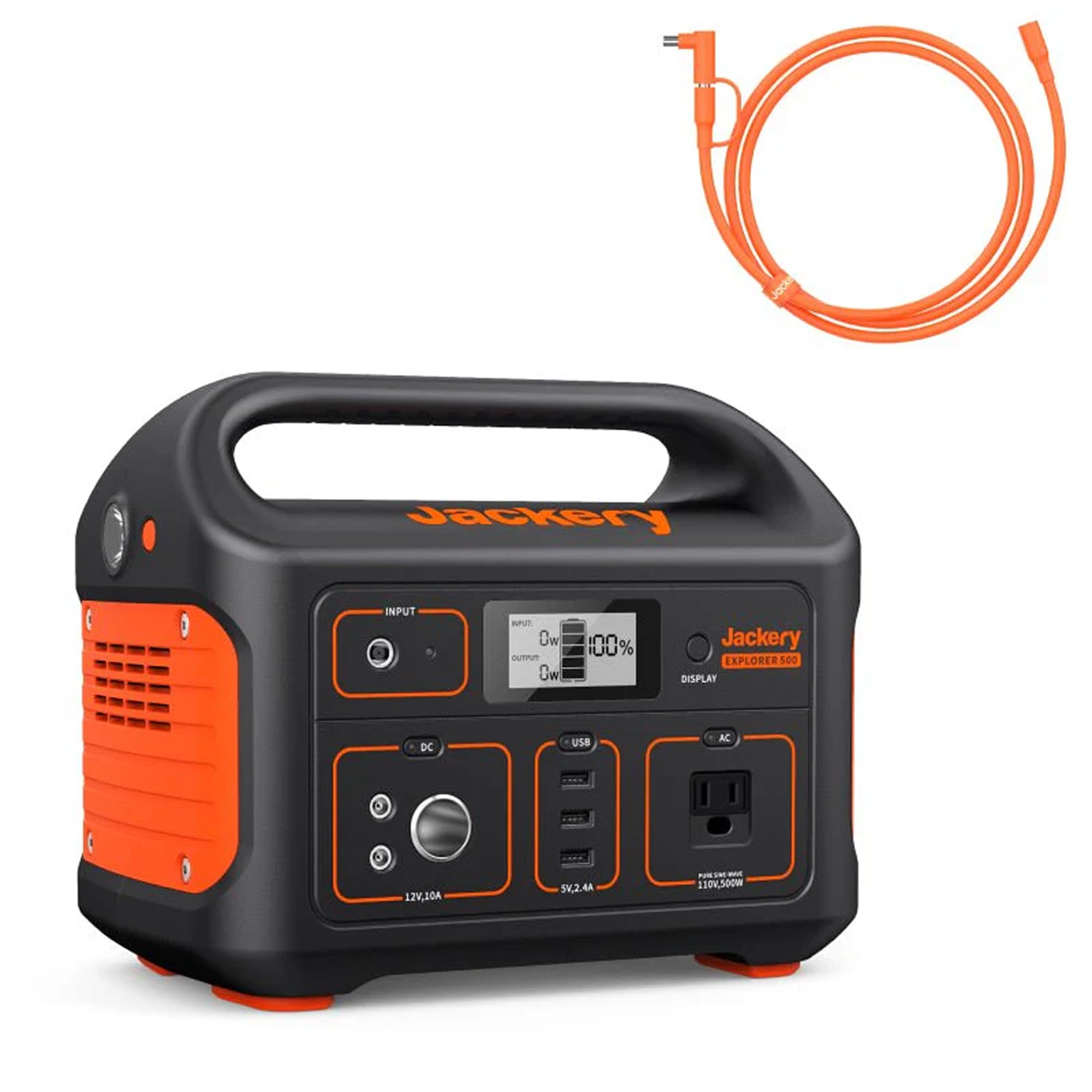 Jackery Portable Power Station Explorer 500 and 16.4 Ft Extension Cable, 518Wh Solar Generator Lithium Battery Pack with AC Outlet for Home Use, Emergency Backup,Road Trip (Solar Panel Optional) Image Jackery Portable Power Station Explorer 500 and 16.4 Ft Extension Cable, 518Wh Solar Generator Lithium Battery Pack with AC Outlet for Home Use, Emergency Backup,Road Trip (Solar Panel Optional) Image