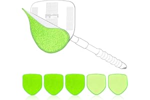 X XINDELL XINDELL 5 Pack Velcro Microfiber Pads – 5.7 inch Replacement Heads Cover for Xindell EasyPivot Windshield Cleaner Tools. Washable & Reusable Triangle Pads (Green) - Handle Not Included
