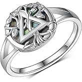 SVODEA Sobriety Gifts for Women 925 Sterling Silver AA Ring Tree of Life Rings Alcoholics Anonymous Jewelry Sober Gifts for Women Mom