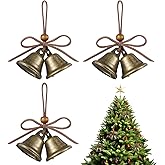 Christmas Bells, 3 Pcs Metal Jingle Bells Handmade Hanging Bells for Home Office Hotel Restaurant Christmas Tree Decoration