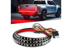60inch Truck Tailgate Light Strip Bar, White/Red Reverse Light Brake Rear Turn Signal LED Strip for Pickup Trailer Cargo Tail