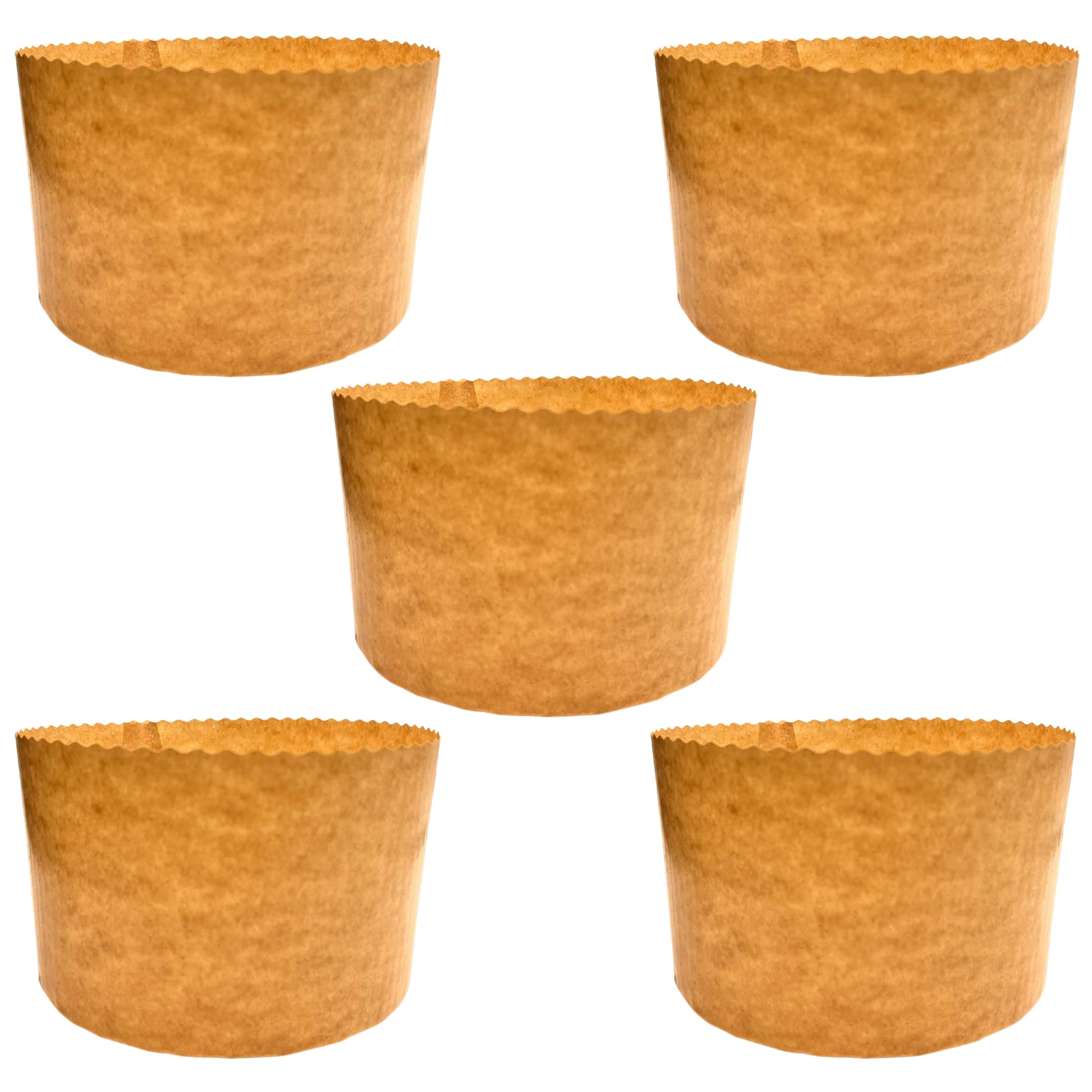 Tall Panettone Mould, 1 kg, 5 Pcs, Professional Panettone Paper Moulds Made of Pure High Density Cellulose, Calendered, Panettone Baking Moulds, Heat Resistant to 200 °C