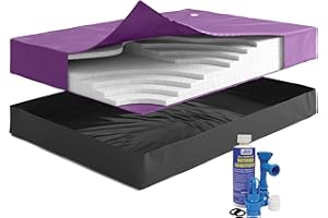 THE BEDROOM STORE WAVELESS 99%, California King Size, Waterbed Hardside Mattress Bundle, Includes Fill & Drain Kit, 8oz. Water Conditioner and Stand-Up Liner, Heavy Duty Vinyl, 72"W x 84"L x 9"H, Frame NOT Included