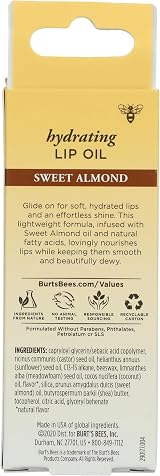 Burt's Bees Hydrating Lip Oil Sweet Almond Oil 100% Natural Replenishes Moisture view 2