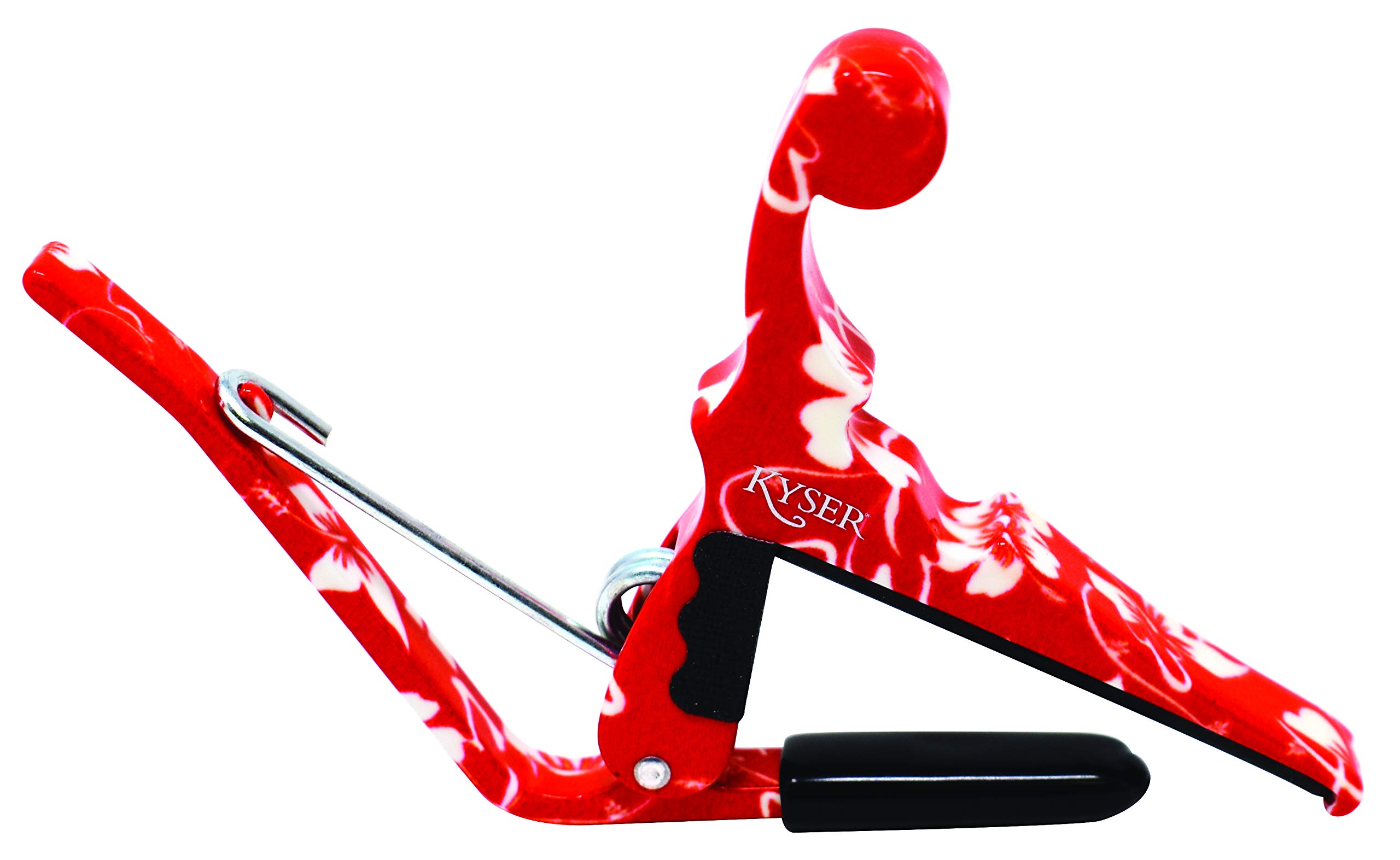 Kyser Quick-Change Capo for ukuleles, Red Hibiscus, KURHA