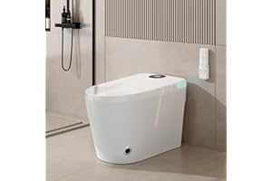 Vipbear Smart Toilet with Bidet Built in, Heated Seat, 4 Cleaning Modes,Child Mode, Warm Dryer & LED Display, Elongated One-Piece Electric Toilet