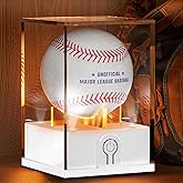 Leshein Acrylic Baseball Display Case with LED Light, UV Protected Holder for Memorabilia