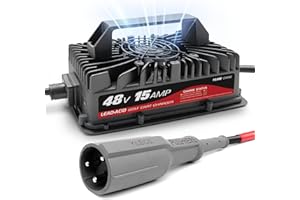 YILEIDE 15 AMP 48 Volt Golf Cart Charger for Club Car with 3-Pin Round Plug, for Lead Acid Battery