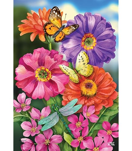 Briarwood Lane Hausflagge 'Butterfly Trio' – 102x71 Cm, Jute, Doppelseitig Bedruckt, Für Garten & Haus