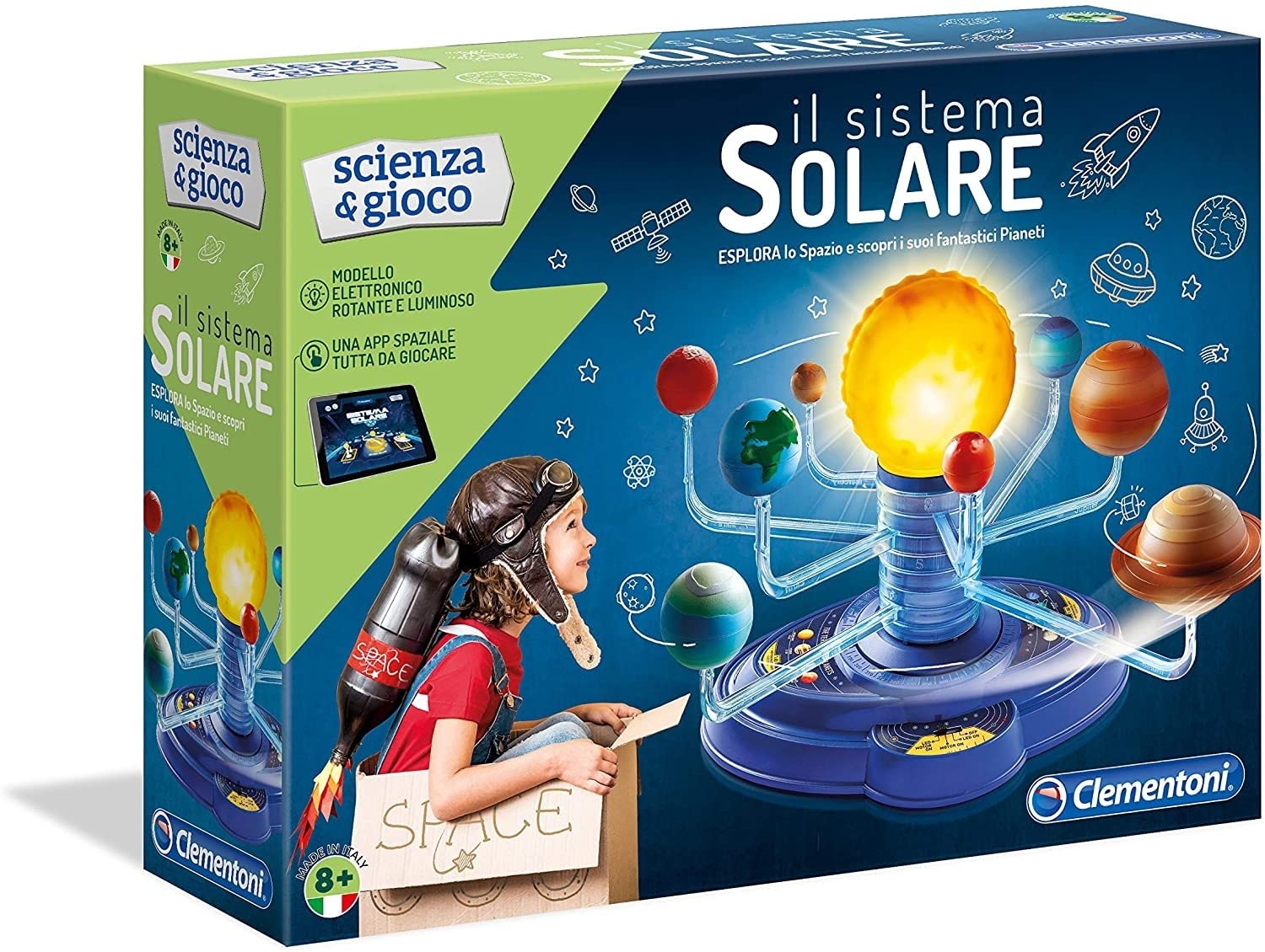 Clementoni Solar System, 8+ Years, Educational Toy for Children, Interactive Model with App, 31.1 x 11.6 x 45.1 cm