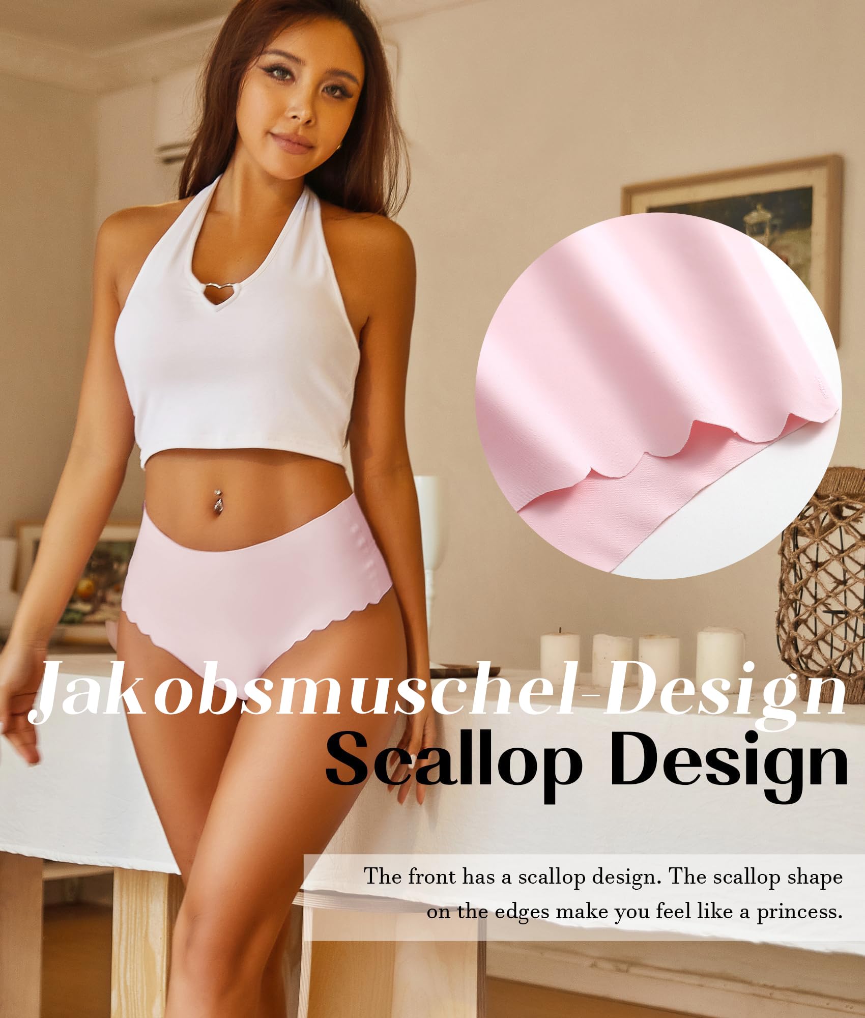 Sth Big Unterhosen Damen Nahtlose Hohe Taille Seamless Slips Damen High Waist Unterwäsche Frauen Bequem Hipsters Pantys Ohne Abzeichnen Taillenslip Nahtlos Underwear Women Slips Mehrpack 6 8