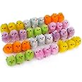 TUPARKA 36Pcs Mini Easter Chicks Vibrant Colors Easter Chenille Chicks Cute Fully Easter Baby Chicks for Easter Party, Easter Egg Bonnet Decoration, Easter Egg Hunt
