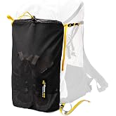 HIKEMAN Kangaroo Pocket Pouch for Backpack(Black) | Lightweight Breathable Front-Pocket Elastic Mesh Kangaroo Pouch Place Wet Clothing Rain Gear