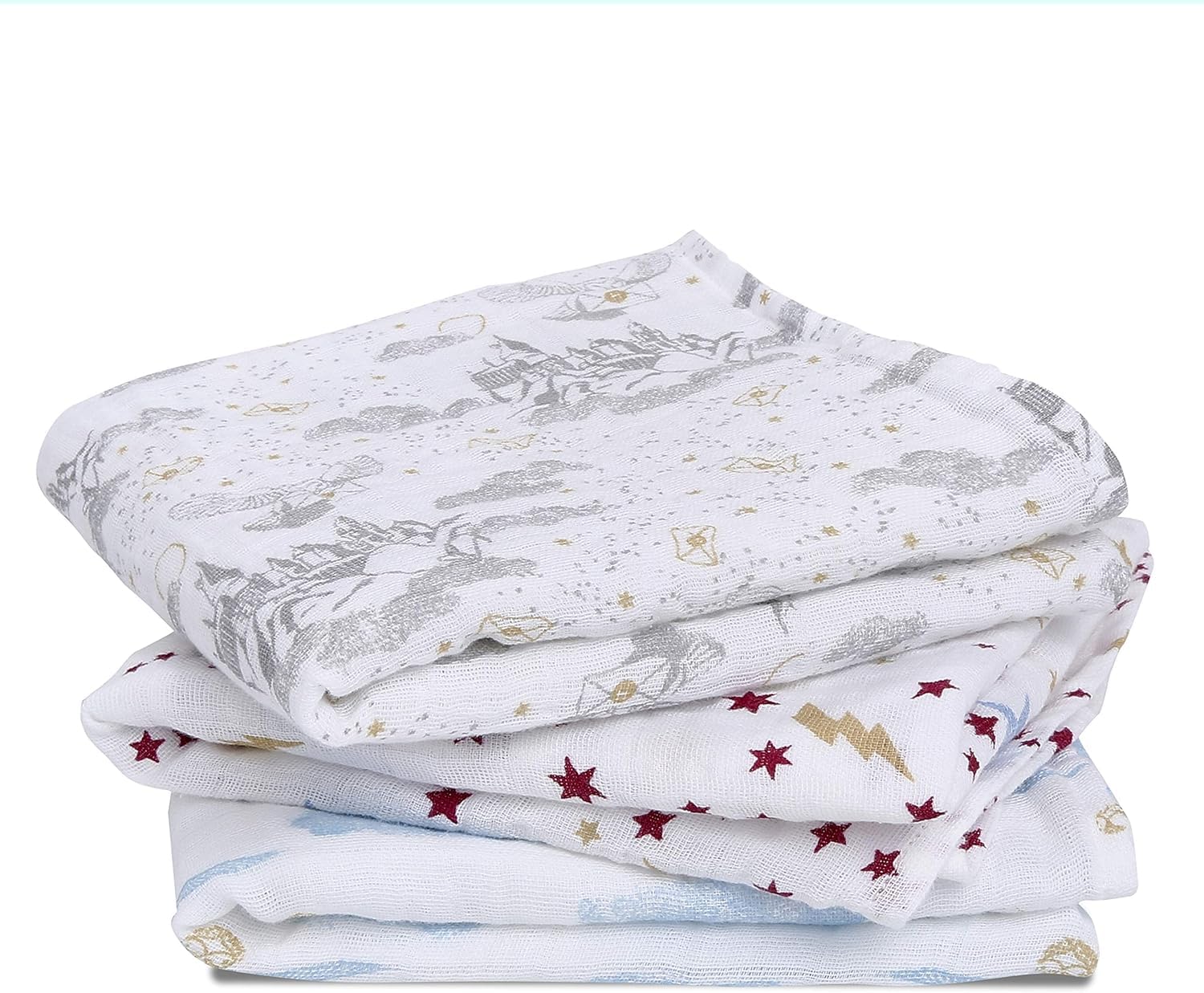 aden + anais 100% Cotton Muslin Musy Squares, Multi-use Baby Cloths for Girls & Boys, 70x70cm, Ideal Newborn & Infant Nursing Set, Perfect Shower Gifts, 3 Pack, Harry Potter™ iconic — image 1
