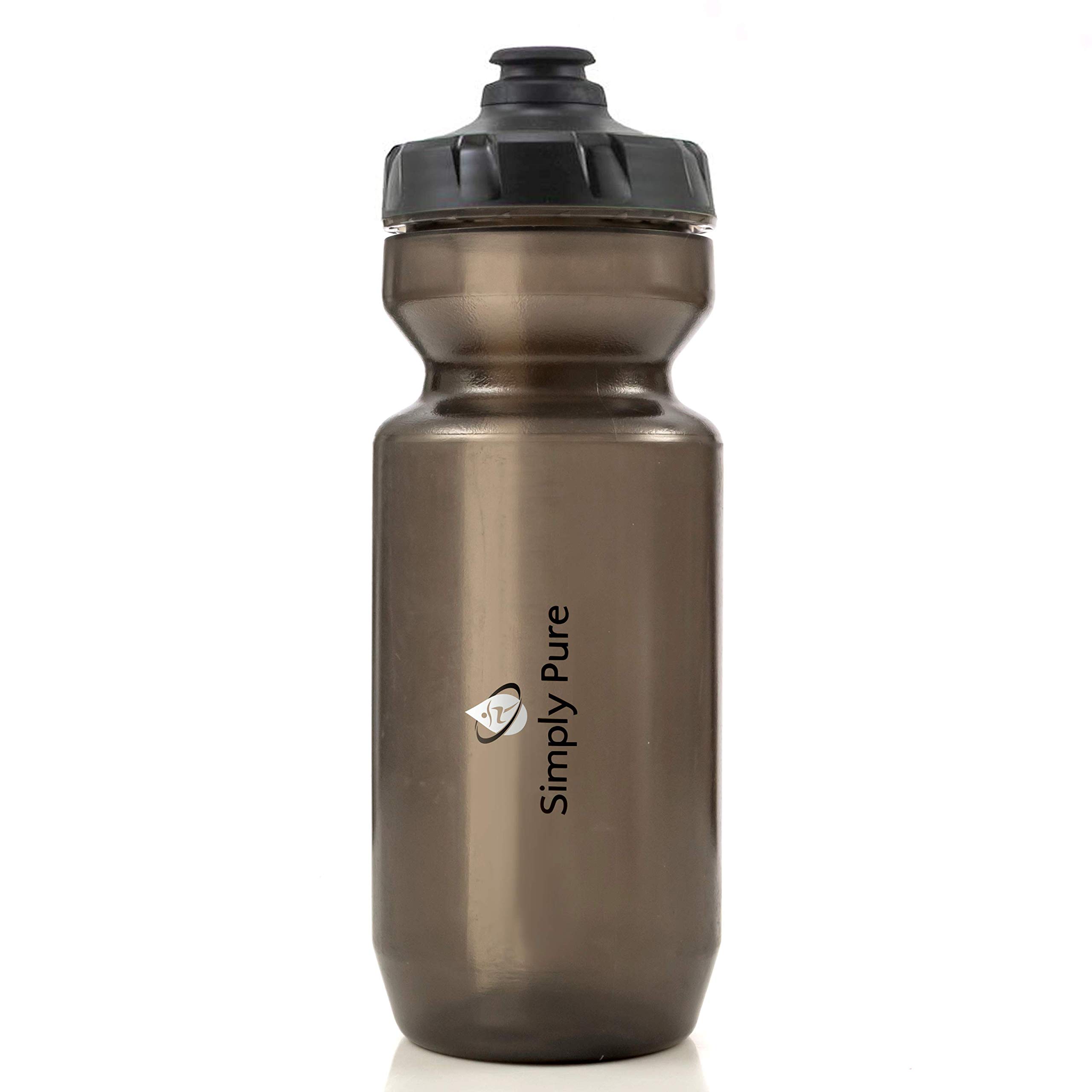 Simply Pure Purist 22 Oz BPA-Free, Sport & Bike Squeeze Water Bottle by Specialized Bikes (Moflo Cap) - Black