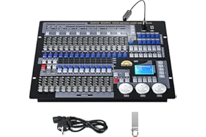 FODEXAZY DJ Controller 1024 Channel,DMX 512 Light Controller Fog Stage Light Console Mixer Board Use for Edit lighting programs for Stage Lighting Show Party Wedding Christmas and Halloween