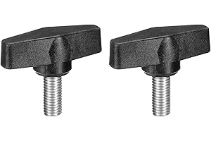 uxcell 2Pcs Clamping Screw Knob, M10 x 25mm Metric Carbon Steel t Shaped Thumb Screws Handle for Quick Remove Hand Tightening