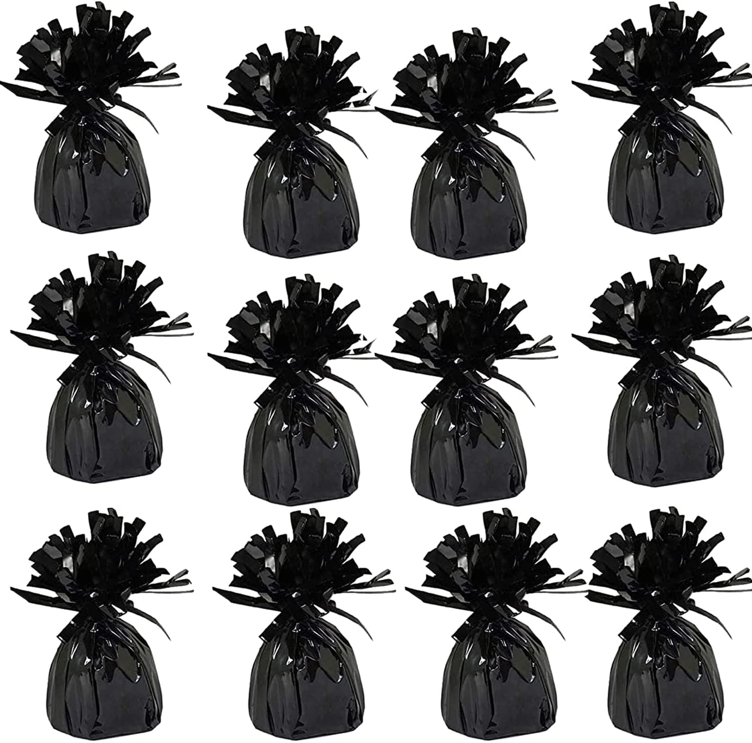 Photo 1 of Metallic Balloon Weights, Birthday Party Favors, Novelty and Gag Gifts, 5.5" Inches, 12-Pack (Black)