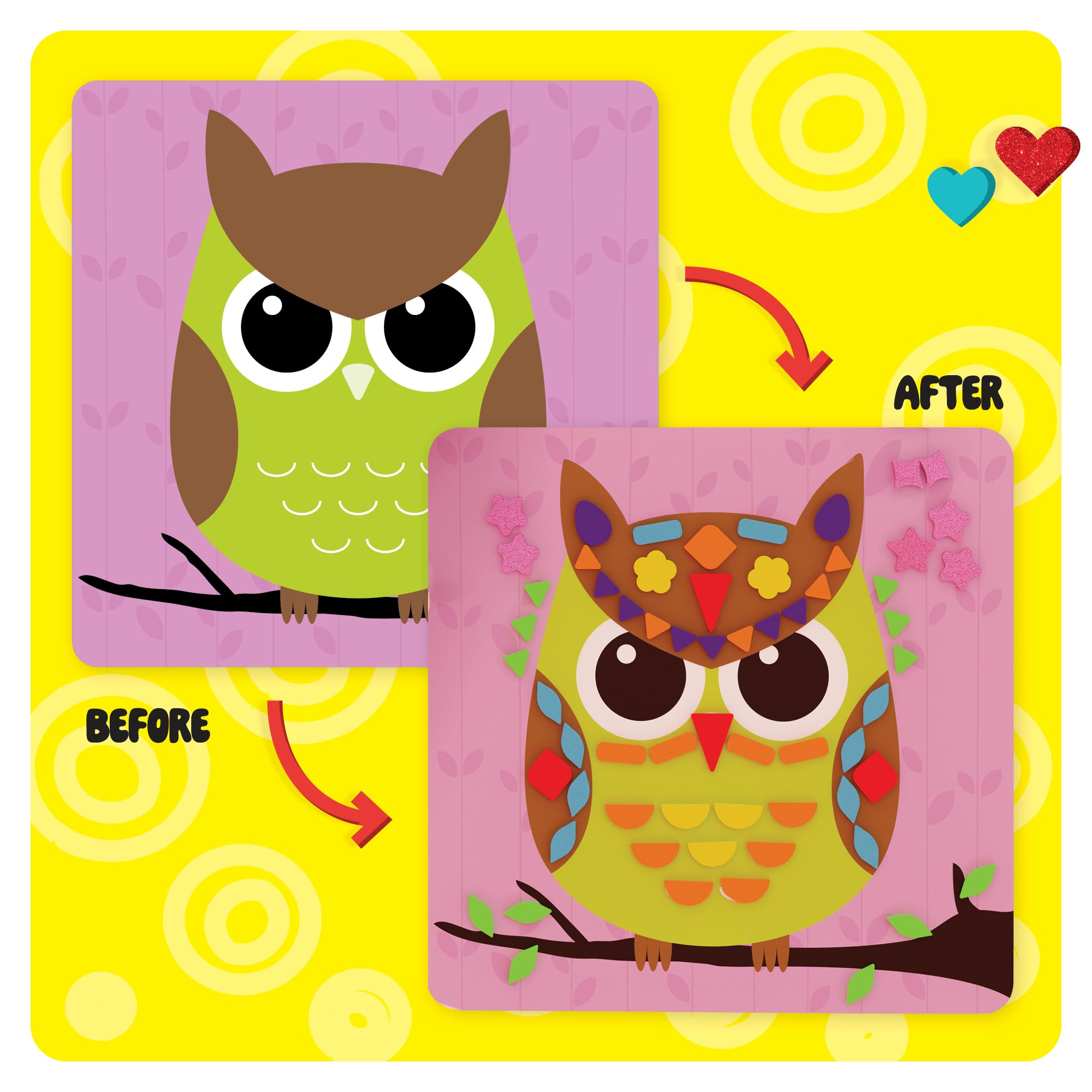 Dan&Darci Foam Sticker Art Craft for Kids - Toddler Arts & Crafts for Ages 3-5 - Boys 4-6 Birthday Gift & Stocking Stuffer