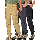 Yafanqi 3 Pack Men's Lightweight Hiking Pants Quick Dry Stretch Outdoor Tactical Pants for Travel Camping Fishing Outdoor