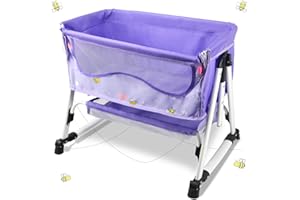 ANIVIA Doll Bed Furniture 2 Function Toy, Doll Bed and Doll Swings Together for 18 inches Baby Dolls, Baby Doll Crib with Bottom (DP601PURPLE)