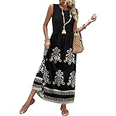 WIHOLL Summer Dresses for Women 2026 Maxi Dresses Long Flowy A Line Sleeveless Sundresses with Pockets