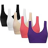 Vermilion Bird Women's 3 Pack Seamless Comfortable Sports Bra with Removable Pads