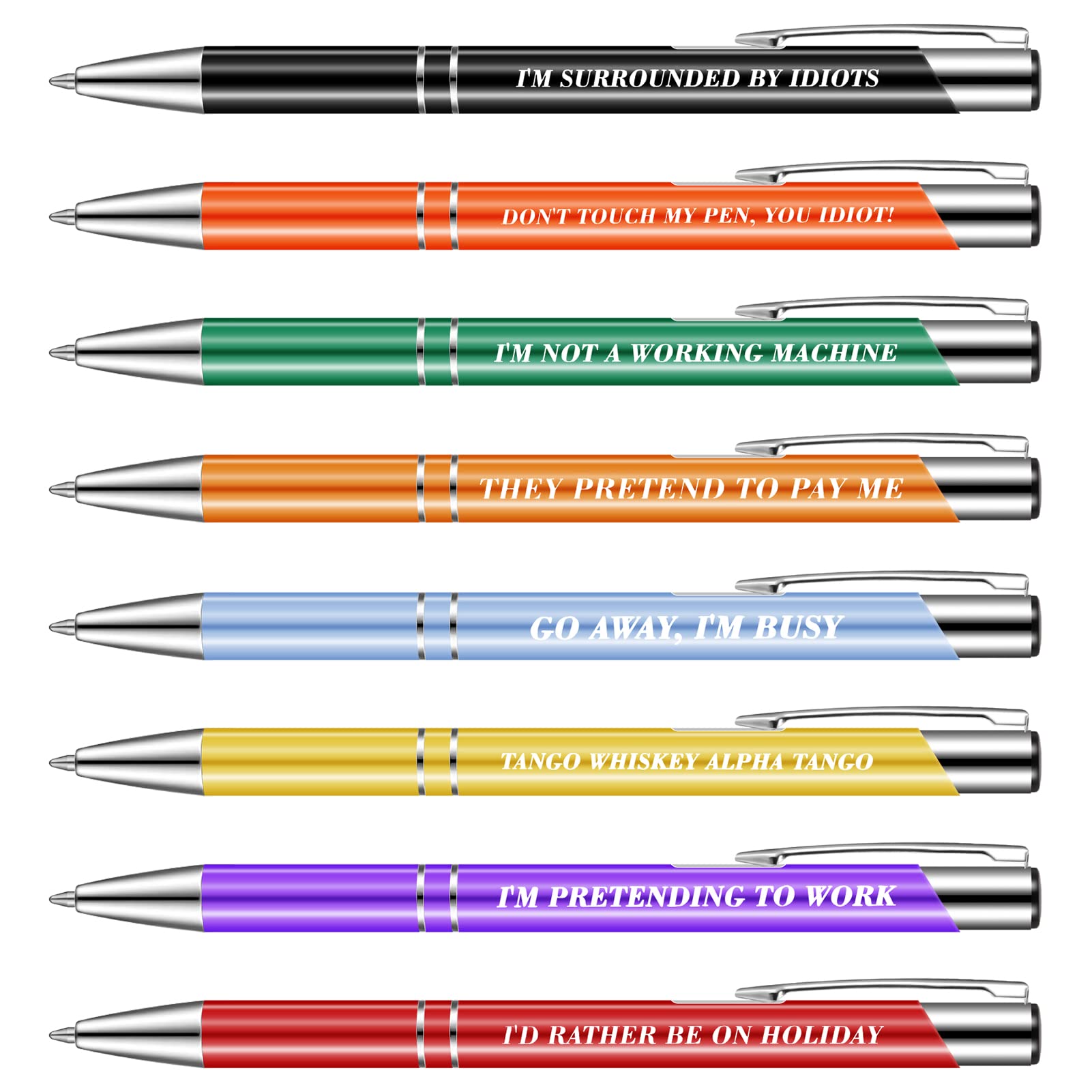 FANTESI 8 Pcs Ballpoint Pens Funny Pen Cheeky Novelty Pens Rude Stationery Pens Retractable Ballpoint Pens for Colleagues Teachers Adults Women & Men Students