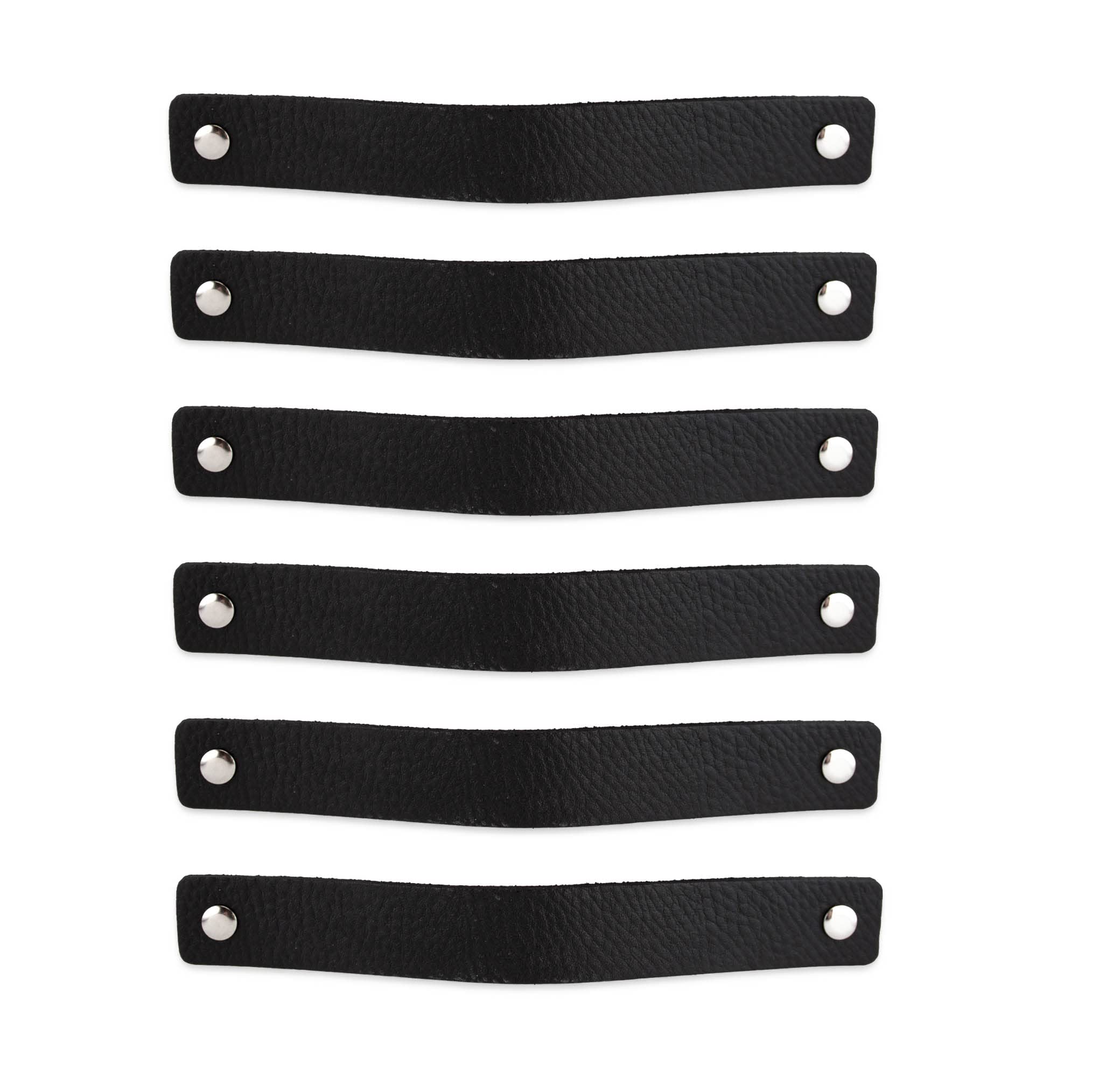 Brute Strength - Leather Handles for Furniture - Black - 24 pcs - 20 x 2,5 cm - Cabinet Handle, Door Handle for Kitchen, Bathroom, cabinets, Dresser, Wood