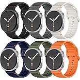 Dirrelo 6 Pack Sport Bands Compatible for Samsung Galaxy Watch 8 Band 40mm 44mm/ Galaxy Watch 8 Classic Bands 46mm (2025), No Gap Soft Silicone Replacement Strap for Galaxy Watch 8 Men Women