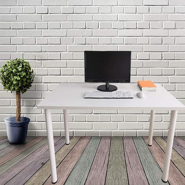 QLLY 27.5 INCH / 70CM ADJUSTABLE TALL METAL DESK LEGS, OFFICE TABLE FURNITURE LEG SET, SET OF 4 (70CM, WHITE)