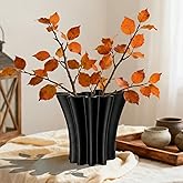 Contemporary Black Ceramic Vase, Abstract Irregular Shape Sculptural Accent for Home Decor, Modern Artistic Centerpiece for Coffee Table or Bookshelf