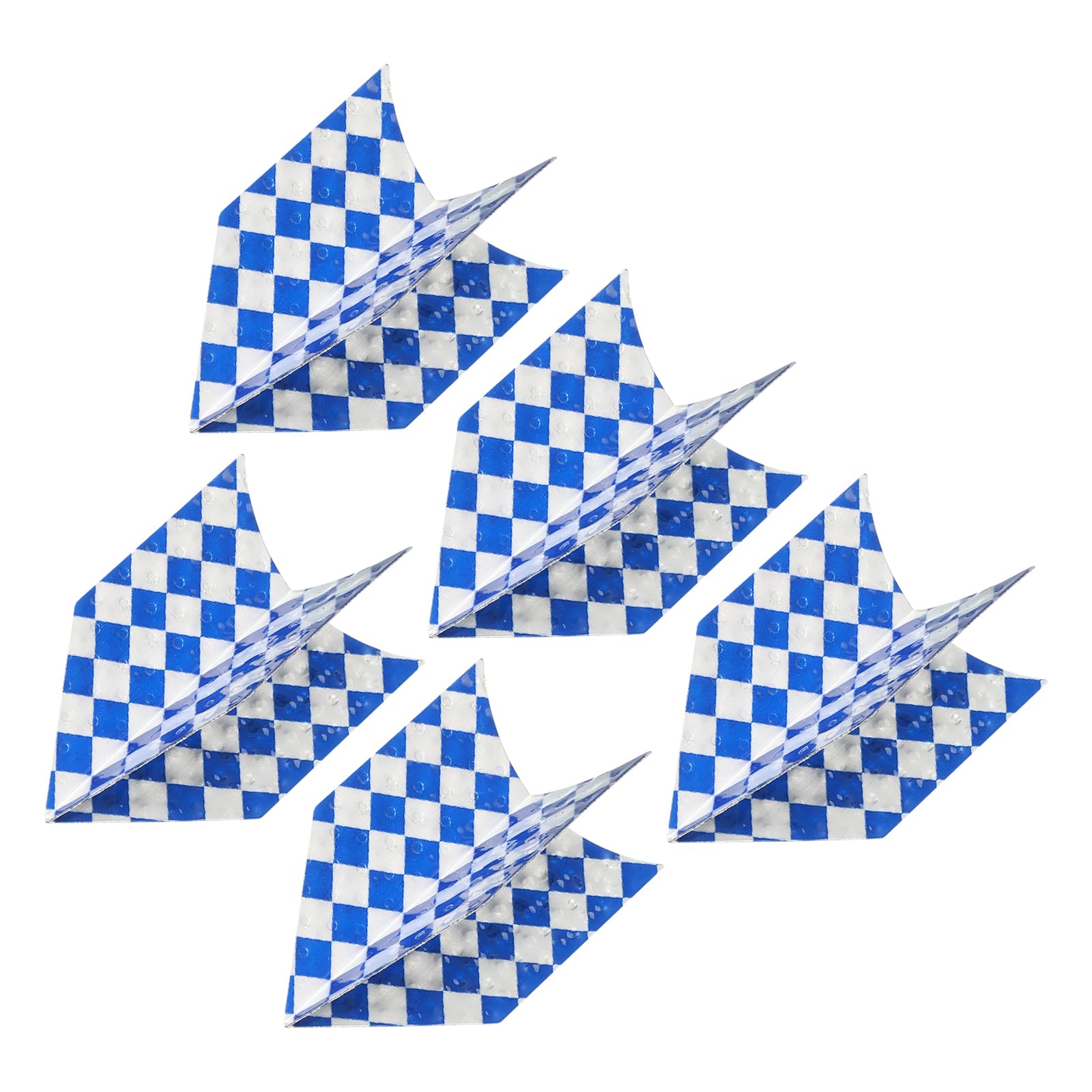 PATIKIL Slim Dart Flights, 5 Pack Aluminum Foil Unique Design Dart Accessories for Steel Tip Dart and Soft Tip Darts, Blue Silver Tone