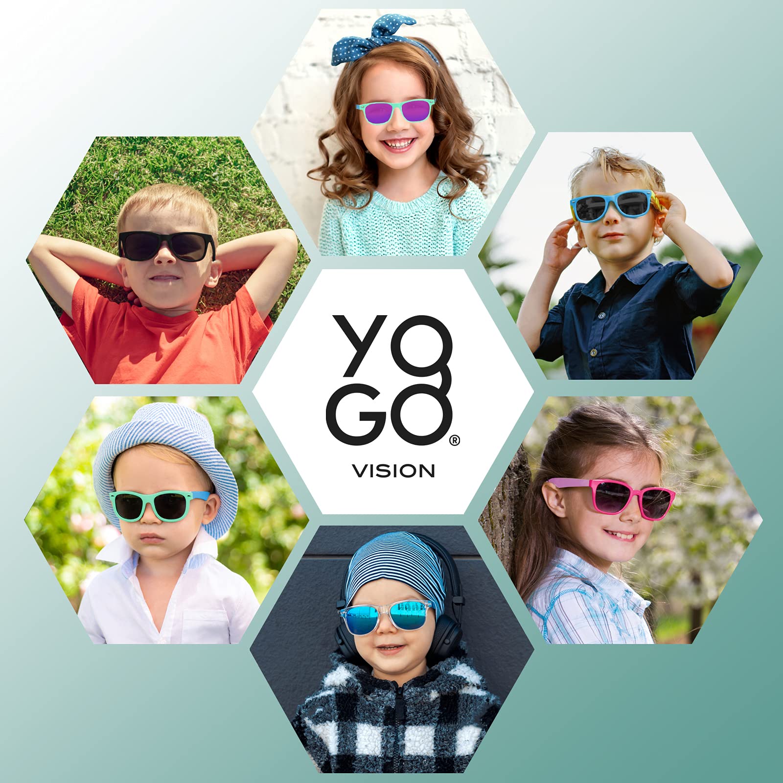Yogo Vision Kids Sunglasses Polarized Frame Sunglasses for Kids Boys Girls (3 Pack Age 3-10)
