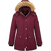 Soularge Women's Winter Plus Size Waterproof Thicken Puffer Coat with Faux fur Hood