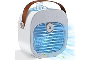 VEEST Portable Air Conditioners Rechargeable, 5200mAh Mini Air Conditioner, Personal Air Cooler with 3 Speeds, Small Desk Air Conditioner for Bedroom, Office, Outdoor