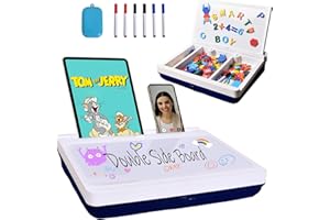 Nauttxon Lap Desk with Storage Cushion Washable - Kids Lap Desk with Magnetic WhiteBoard Double-Side iPad Slot - Laptop Lap D