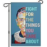 Ruth Bader Ginsburg Garden Flag 12 X 18 Inch Fight for Things You Care About Garden Flags for Outside Kindness Peace Equality Inclusion Flags for Outdoor House Yard Sign Decor