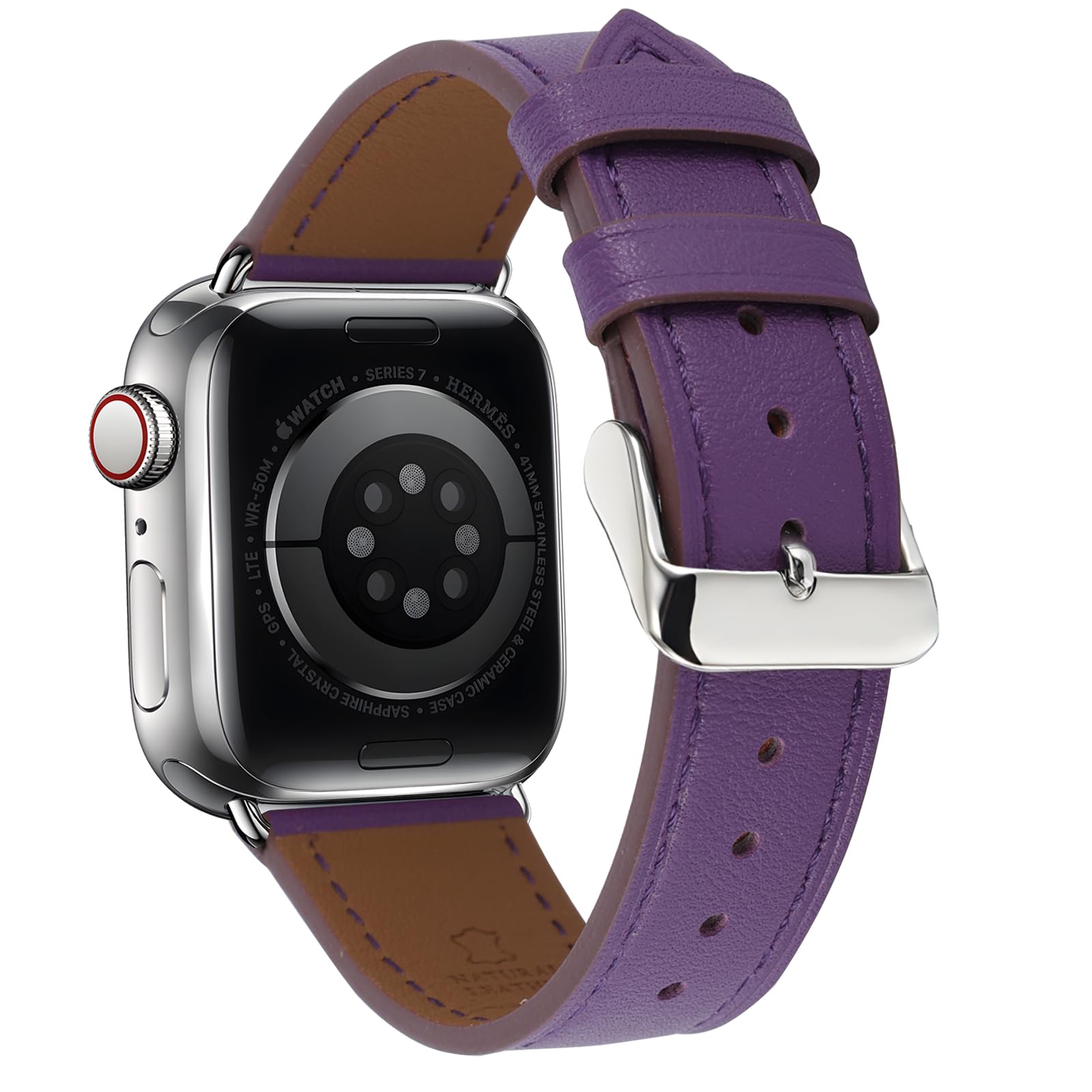 Premium Italy Leather Bands Compatible with Apple Watch Band 40mm 38mm 41mm 42mm 44mm 45mm 46mm 49mm Women Men, Leather Smartwatch Replacement Straps for iWatch Series Ultra SE 11 10 9 8 7 6 5 4 3 2 1