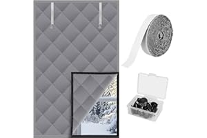 ZCPTZ Winter Window Insulation Kit 39"x63"(100x160cm), Gray Thermal Window Cover Oxford Cloth Cotton for Winter, Reusable Window Insulation Cover for Home, Bedroom, Living Room