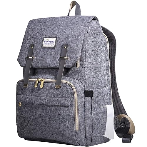 SUNVENO Baby Diaper Bag Backpack Nappy Changing Waterproof