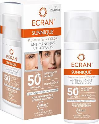 Sunnique - Protector Facial Antimanchas FPS50+ con Color - 50 ml
