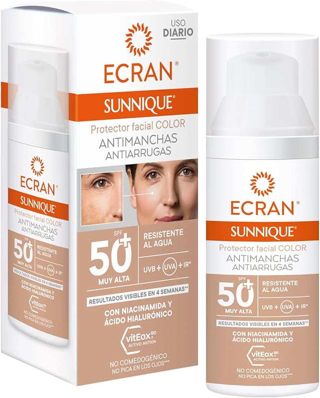 Sunnique - Protector Facial Antimanchas FPS50+ con Color - 50 ml