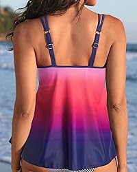 Womens Flowy Tankini Tops Only - Modest Bathing