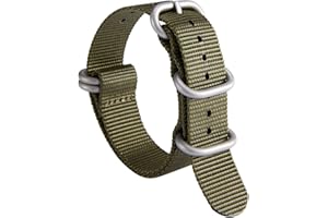 BINLUN Nylon Watch Strap Thick Premium Ballistic Multicolor Bands for Men Women 18mm 19mm 20mm 21mm 22mm 23mm 24mm with Military Heavy Duty 5 Rings Silver/Black Stainless Steel Buckle