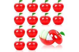 Jansun 12 Pcs Plastic Apples Containers Teacher Gifts Bulk Red Clear Apples Container Apples Decorations for Back To School Candy Holder Rosh Hashanah Christmas Party Favor