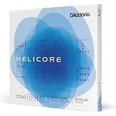 D'Addario Helicore Cello Set 4/4 Medium Tension | Helicore cello strings deliver clear, warm tone, fast bow response, stable tuning and durable stranded steel-core.