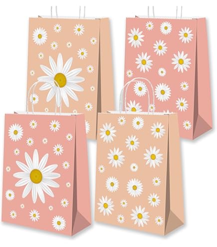 32Pcs Blue White Floral Paper Gift Bags – Hydrangea Bird Design, 6.3x3.1x8.7 Inch With Handles, Party Favor Supplies - View #2