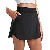 CRZ YOGA Dolphin Golf Skirts for Women A Line High Waisted Casual Athletic Mini Tennis Pickleball Skort with Zipper Pocket