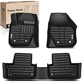 YHTAUTO Floor Mats Compatible with 2010-2017 Volvo XC60, TPE Floor Liners All-Weather Protection Custom Fit, 1st & 2nd Row, Set of 3 Black